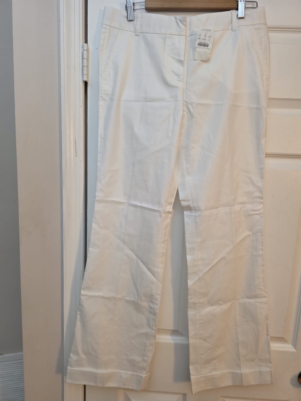 J Crew Refined Women’s White Classic Wide-Leg Suit Trousers Pants. Sz 8. NWT